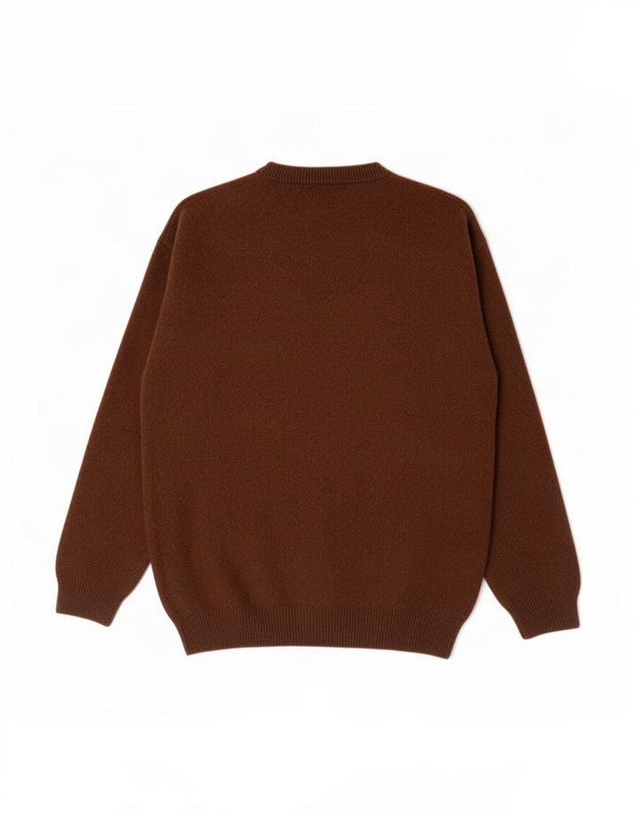 Marlboro Classics Pull col V pour homme en laine marron moyen