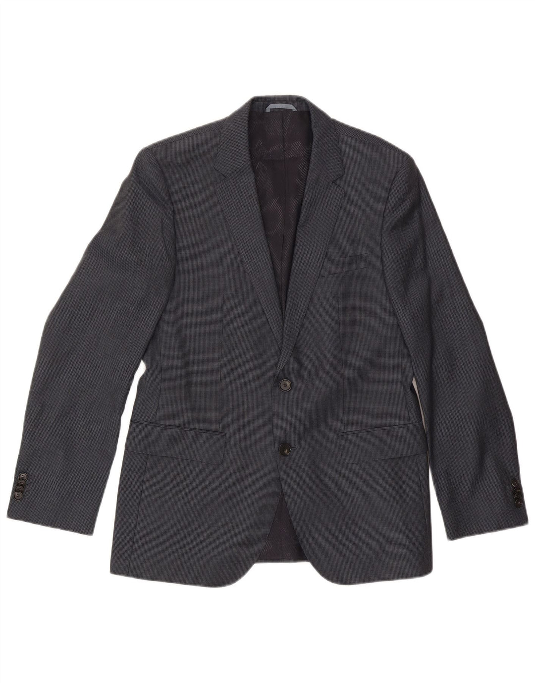 Hugo Boss Veste blazer à 2 boutons pour homme EU 48 en laine pied-de-poule gris moyen