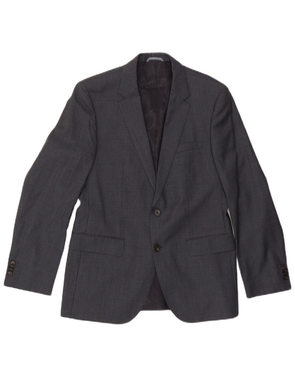 Hugo Boss Veste blazer à 2 boutons pour homme EU 48 en laine pied-de-poule gris moyen