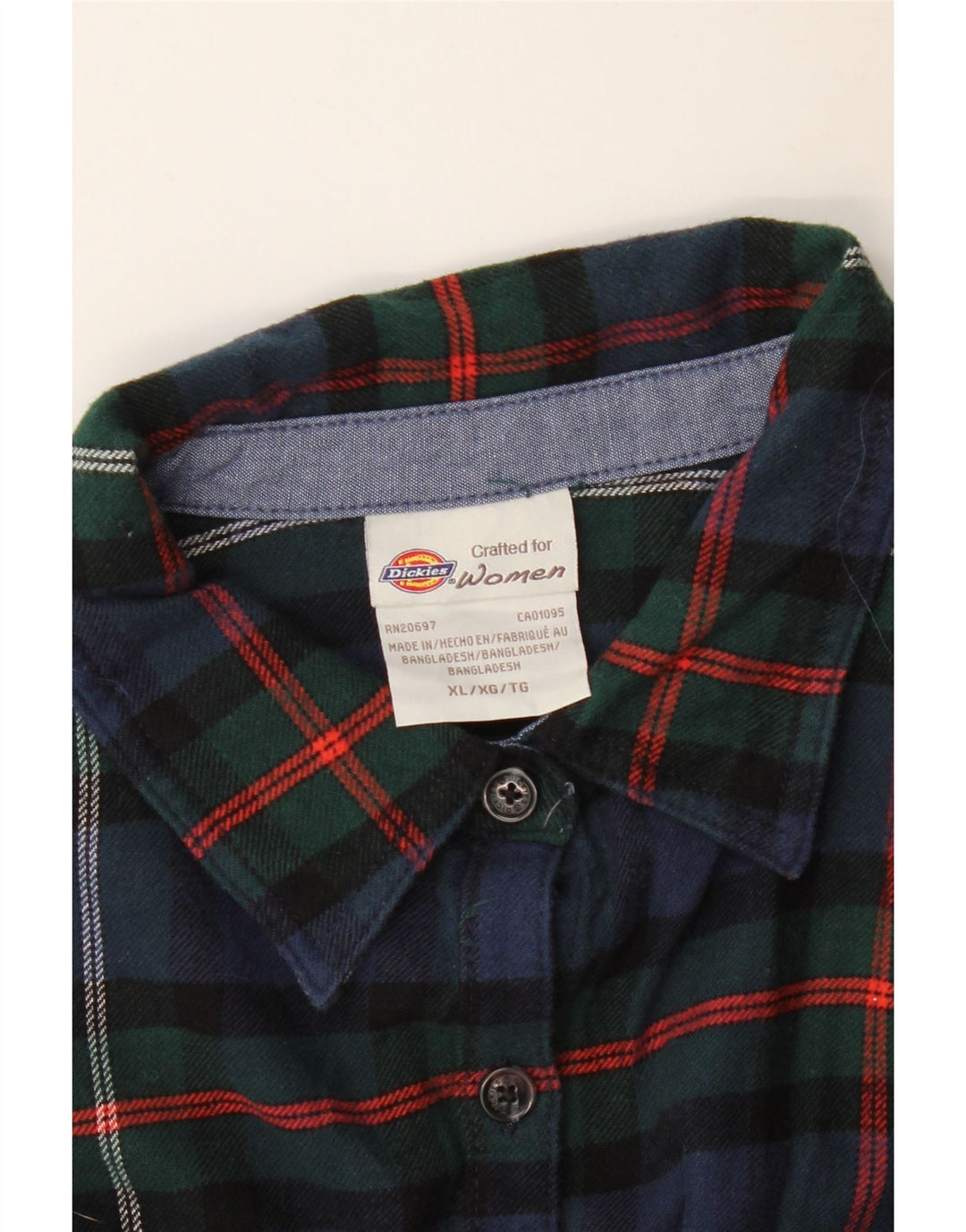 DICKIES Chemise surdimensionnée en flanelle pour femme UK 18 XL Bleu marine à carreaux