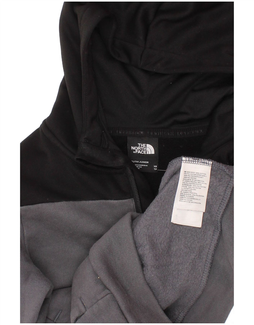 THE NORTH FACE Pull à capuche graphique pour garçon 5-6 ans XS Gris Colorblock