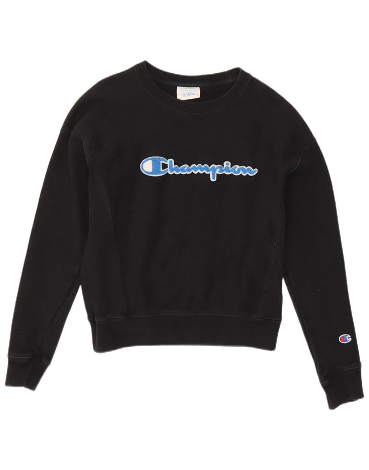 Champion Sweat-shirt court surdimensionné pour femme UK 6 XS Noir