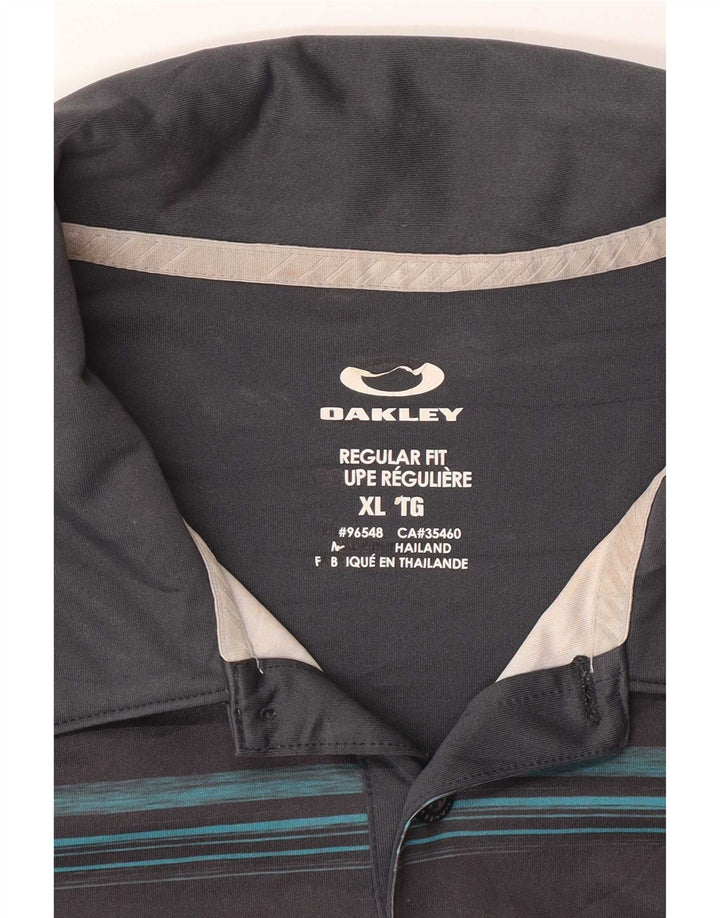 Oakley Polo coupe classique pour homme XL gris rayé