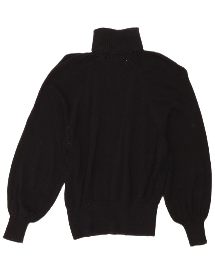 Zara Pull col roulé pour femme UK 10 Petit Lyocell Noir