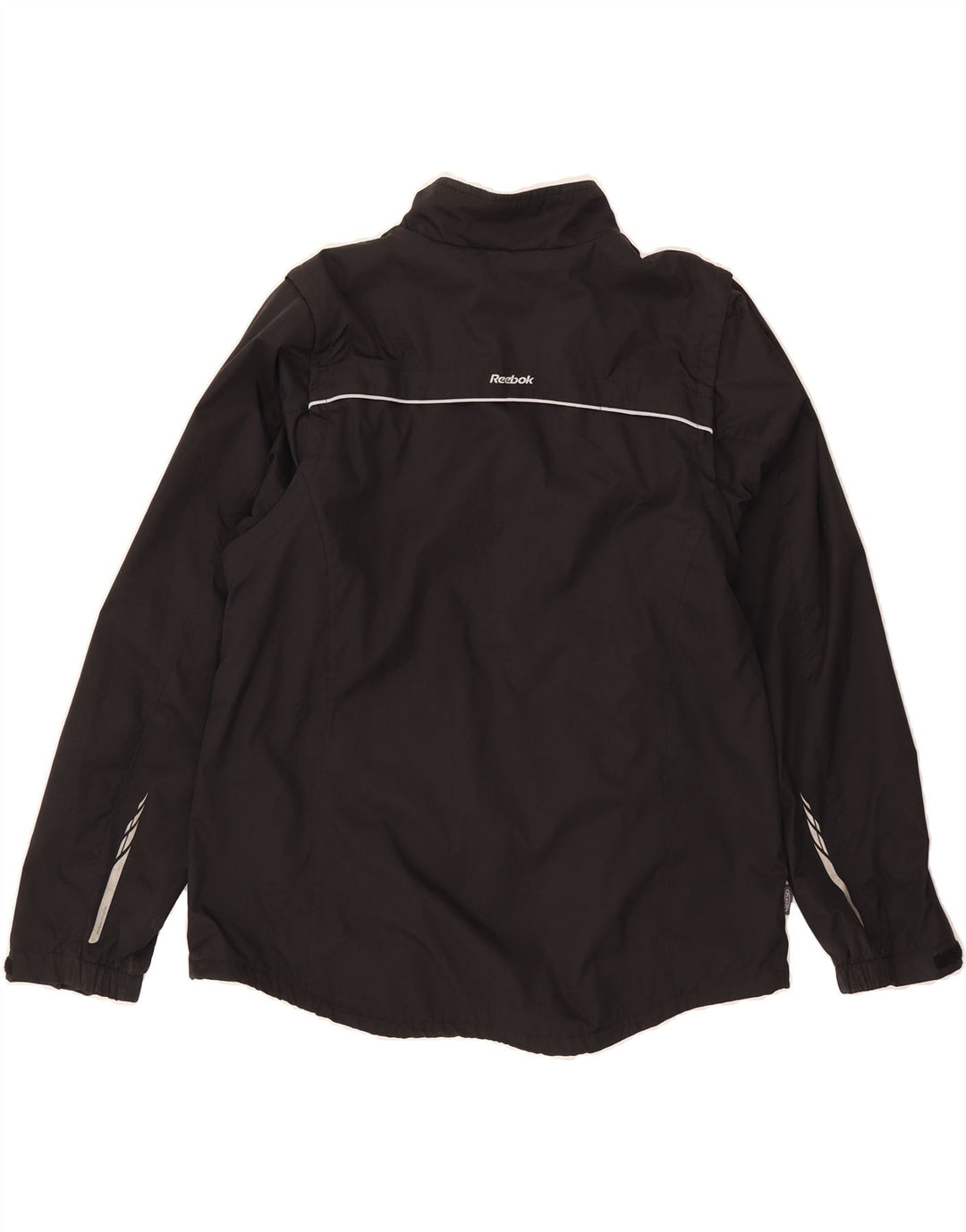 REEBOK Womens Windbreaker Jacket UK 14 Large Black Polyester Vintage Reebok and Second-Hand Reebok from Messina Hembry 