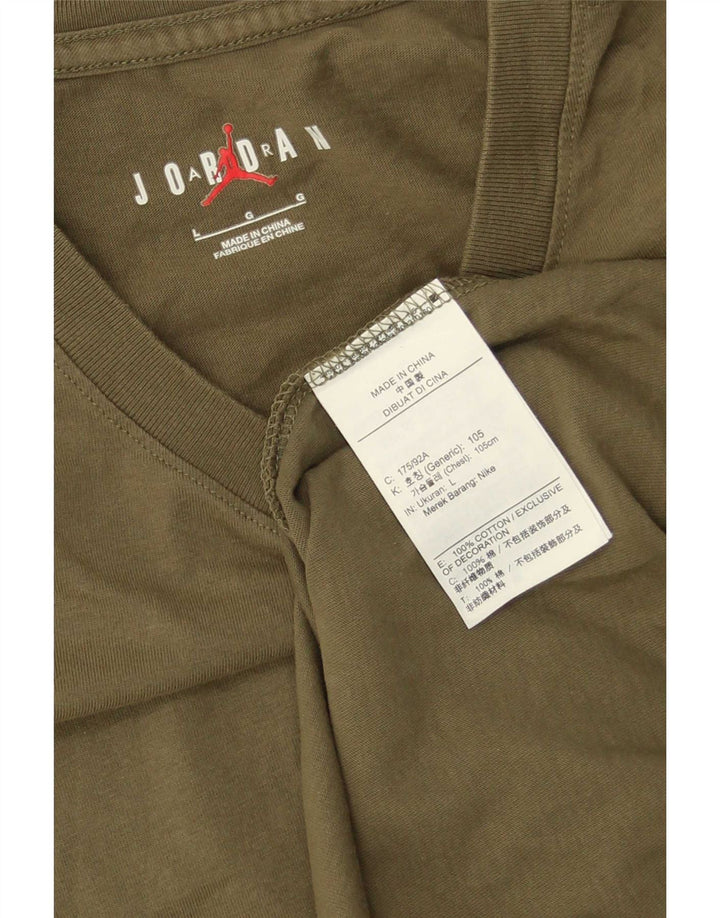 Jordan T-shirt graphique pour hommes, grand coton kaki
