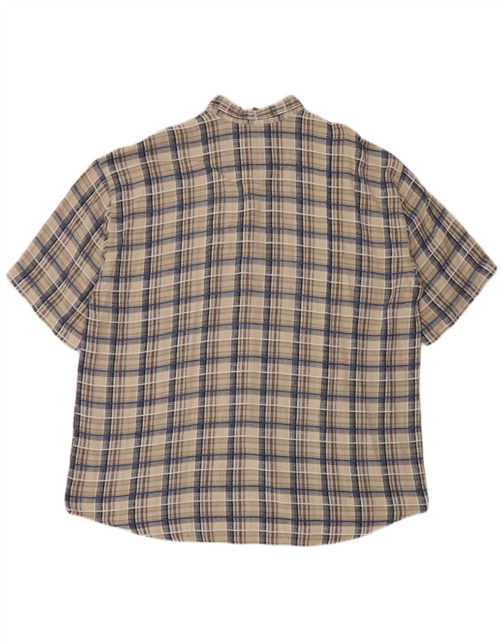 Camel Active Chemise à manches courtes pour homme 2XL Beige à carreaux