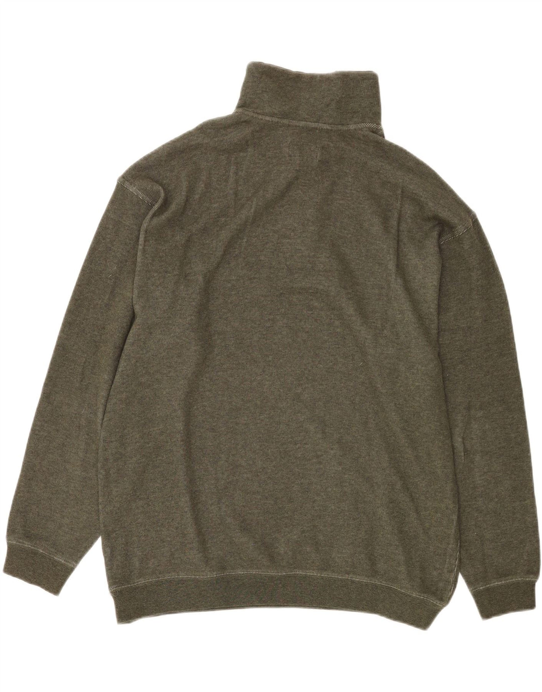 Globe Trotter Sweat-shirt à col boutonné pour homme en coton kaki Taille L