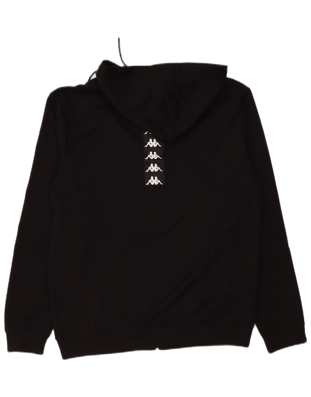 Kappa Pull à capuche zippé graphique pour hommes, grand, noir, polyester
