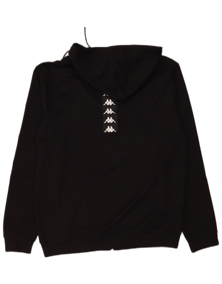 Kappa Pull à capuche zippé graphique pour hommes, grand, noir, polyester