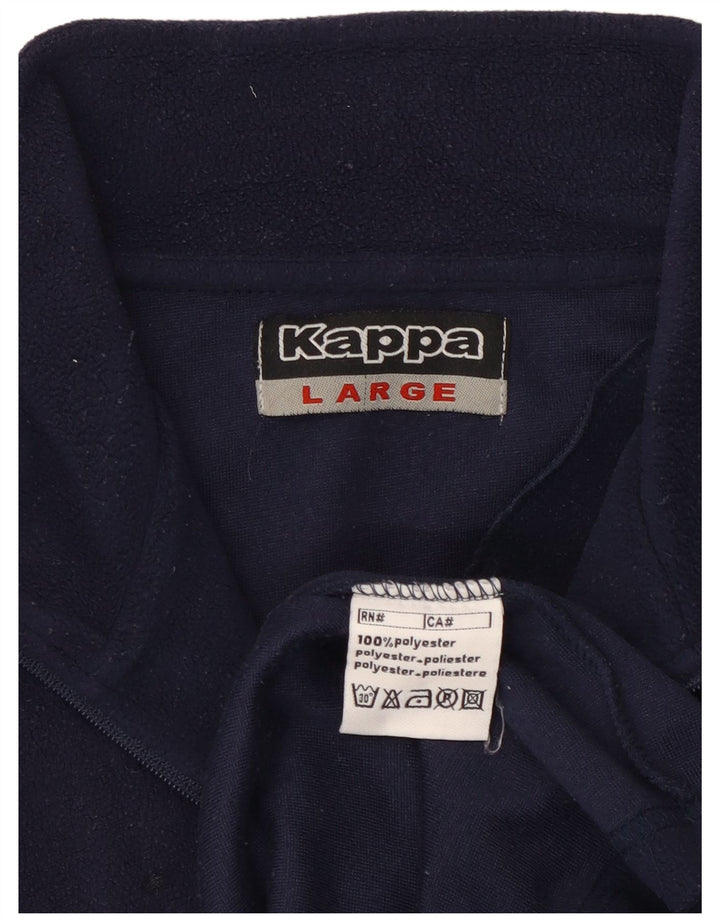 Kappa Pull polaire à col zippé pour homme, grand, bleu marine, polyester
