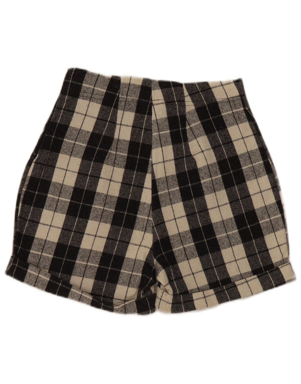 Phard Short décontracté taille haute pour femme W24 XS en laine à carreaux noirs