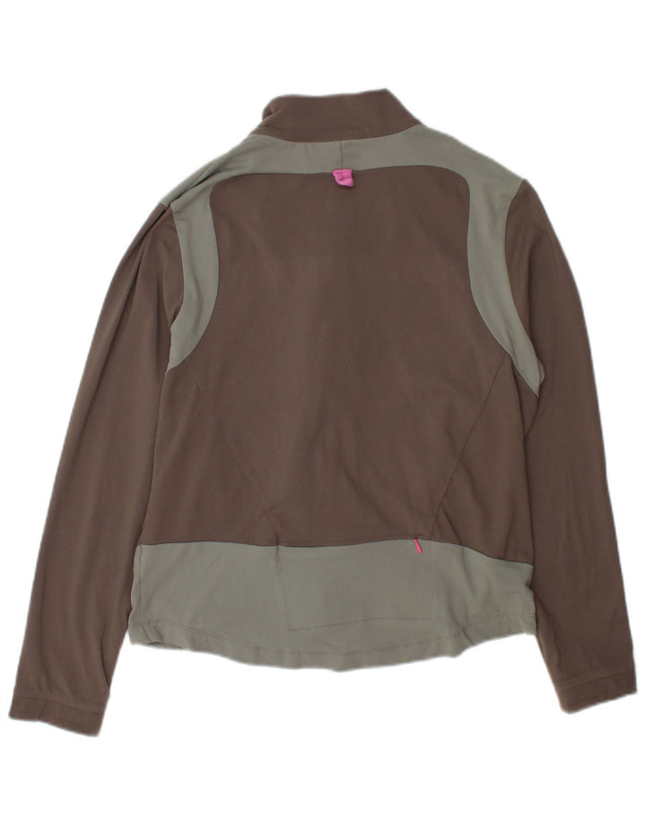 Marks & Spencer Veste de survêtement pour femme UK 14 Large Marron Colourblock