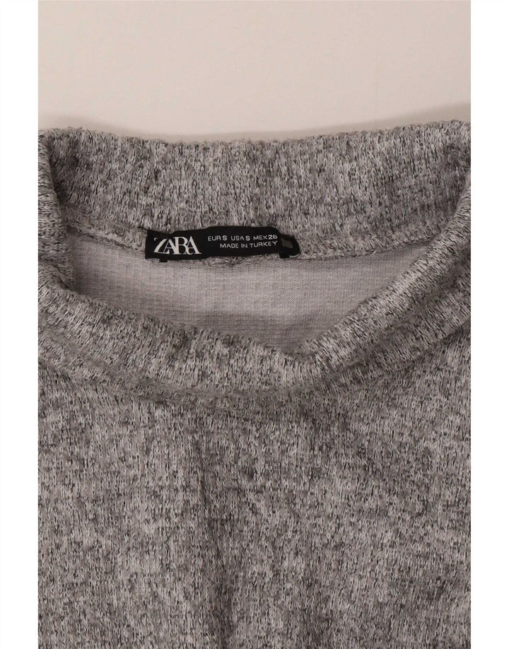 Zara Haut surdimensionné à manches longues pour femme UK 10 Petit Gris
