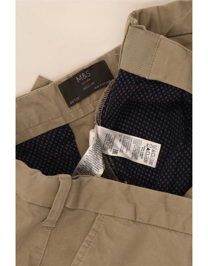 Marks & Spencer Pantalon Chino Regular Homme W40 L29 Coton Beige