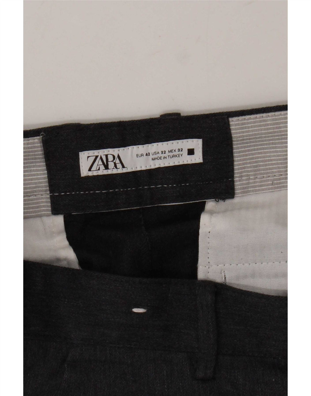 Zara Pantalon Chino Slim Homme EU 42 Large W32 L32 Gris