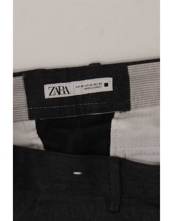 Zara Pantalon Chino Slim Homme EU 42 Large W32 L32 Gris