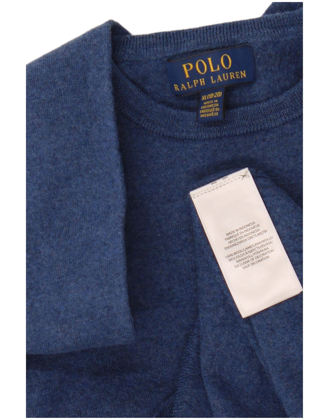 POLO RALPH LAUREN Pull ras du cou pour garçon 13-14 ans XL Bleu marine