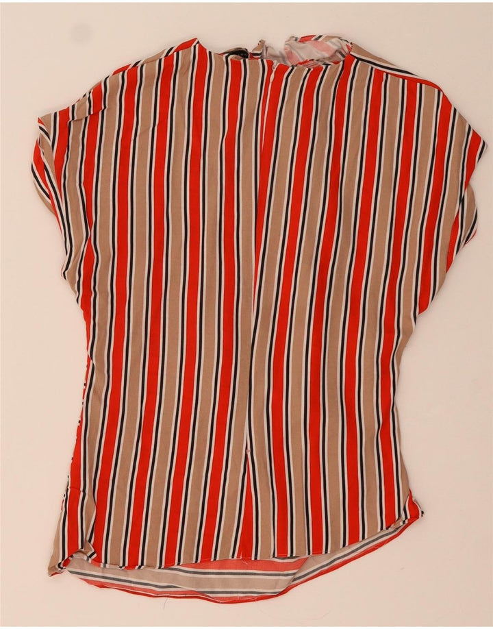 ZARA Womens Blouse Top UK 12 Moyen Multicolore Rayé