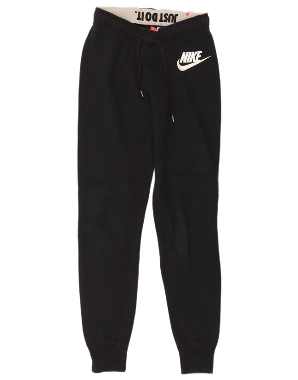Nike Pantalon de survêtement graphique pour femme Joggers UK 4 XS Coton noir