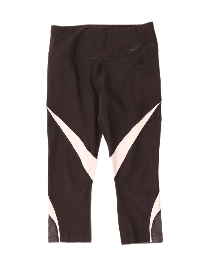 Nike Legging Capri Dri Fit pour femme UK 10 Petit Noir Polyester Colorblock