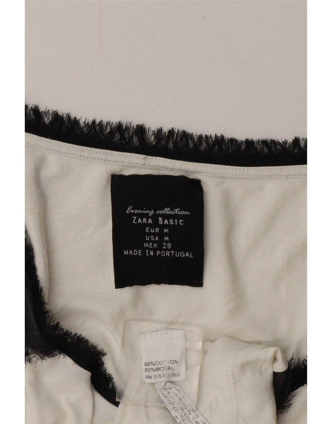 Zara Femme Débardeur UK 14 Moyen Blanc Rayé Coton