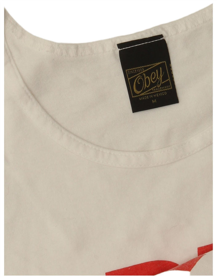 Obey Débardeur Graphique Homme Blanc Moyen Coton
