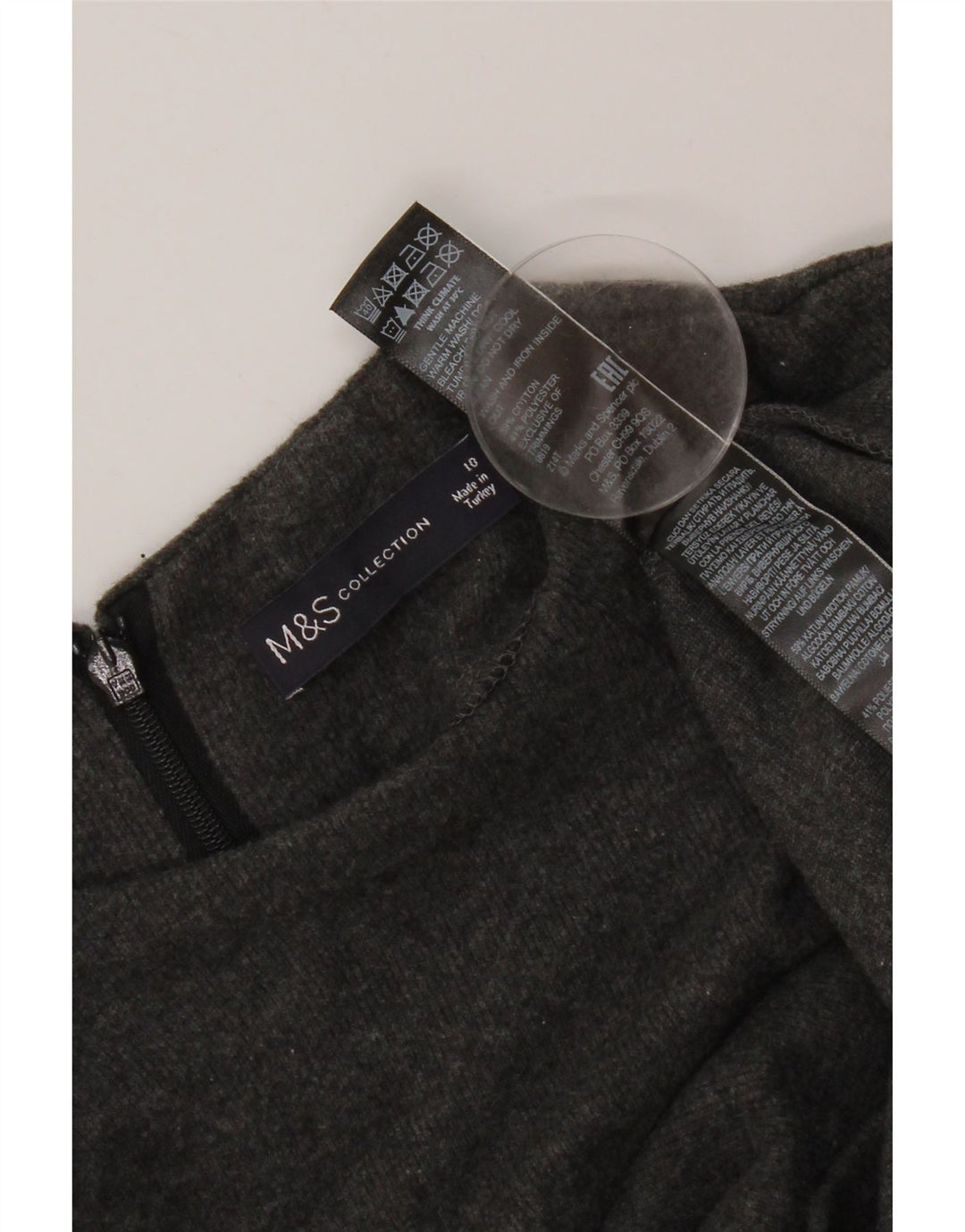 Marks & Spencer Robe pull pour femme UK 10 Petit coton gris