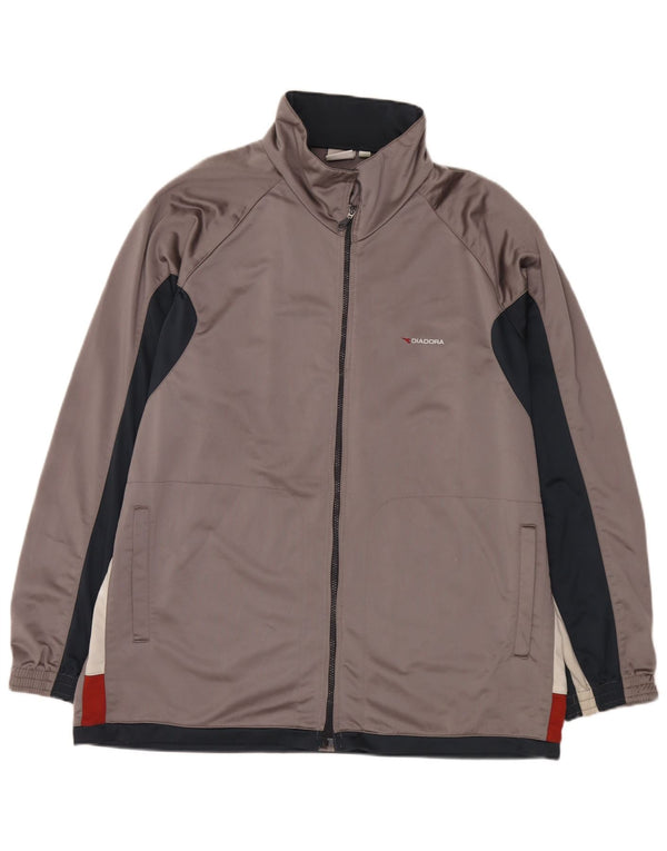 Diadora Veste de survêtement pour homme UK 48 2XL Gris Colorblock Polyester