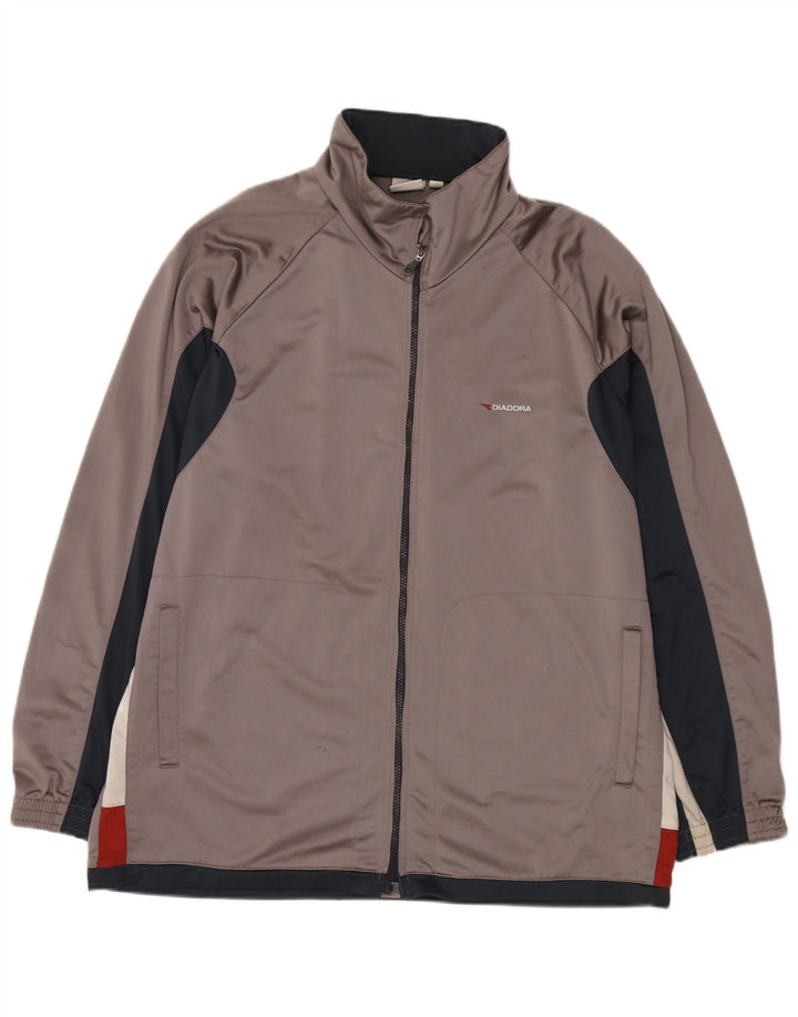 Diadora Veste de survêtement pour homme UK 48 2XL Gris Colorblock Polyester