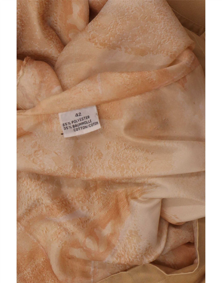 vintage Femme 3 Bouton Blazer Veste EU 42 Grand Beige Polyester