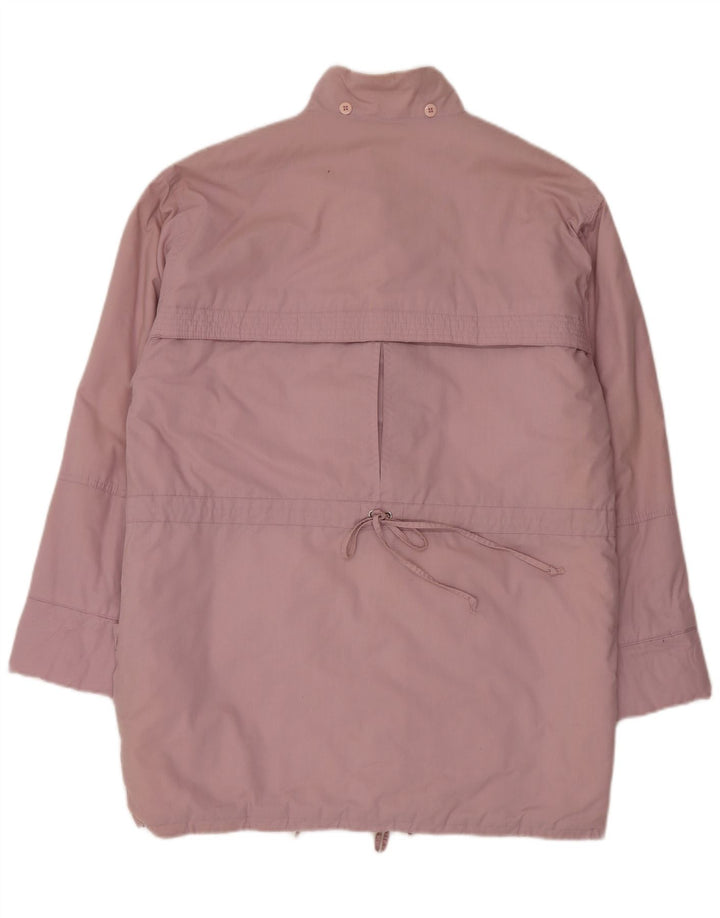 vintage Femme Coupe-vent surdimensionné Manteau IT 36/38 XS Rose Polyester