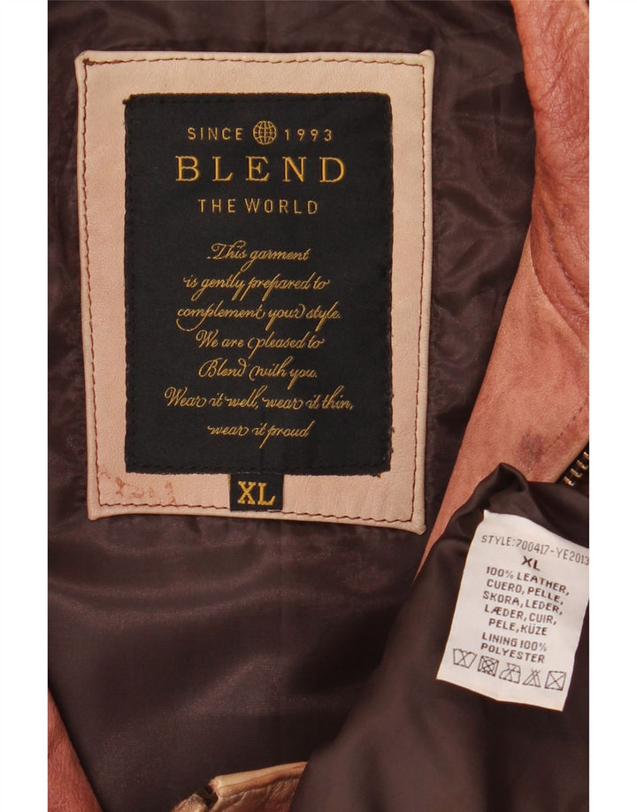 Blend Veste en cuir pour homme UK 42 XL Cuir marron