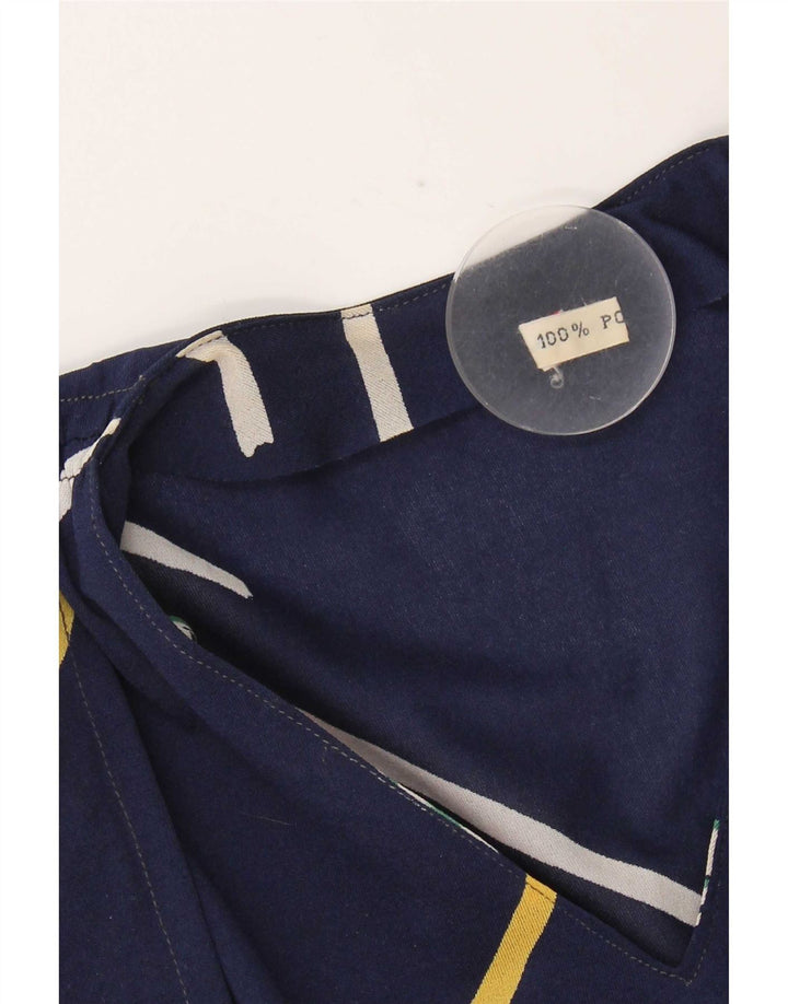 Robe trapèze femme vintage IT 42 Polyester rayé bleu marine moyen