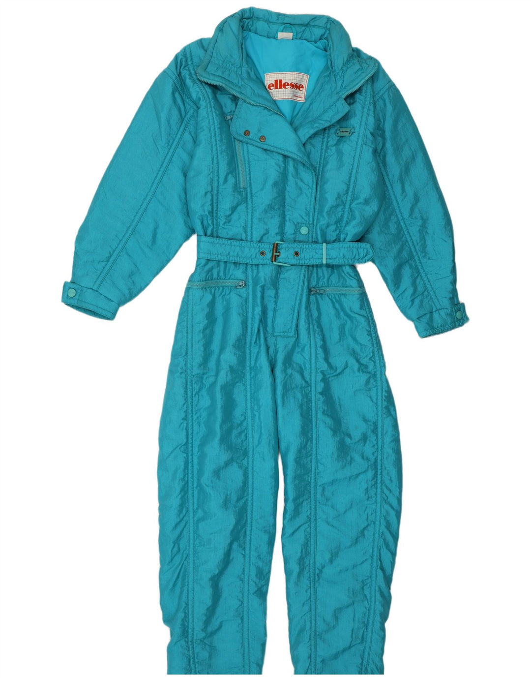 Ellesse Combinaison de Ski Femme IT 46 Large Bleu Nylon Rétro