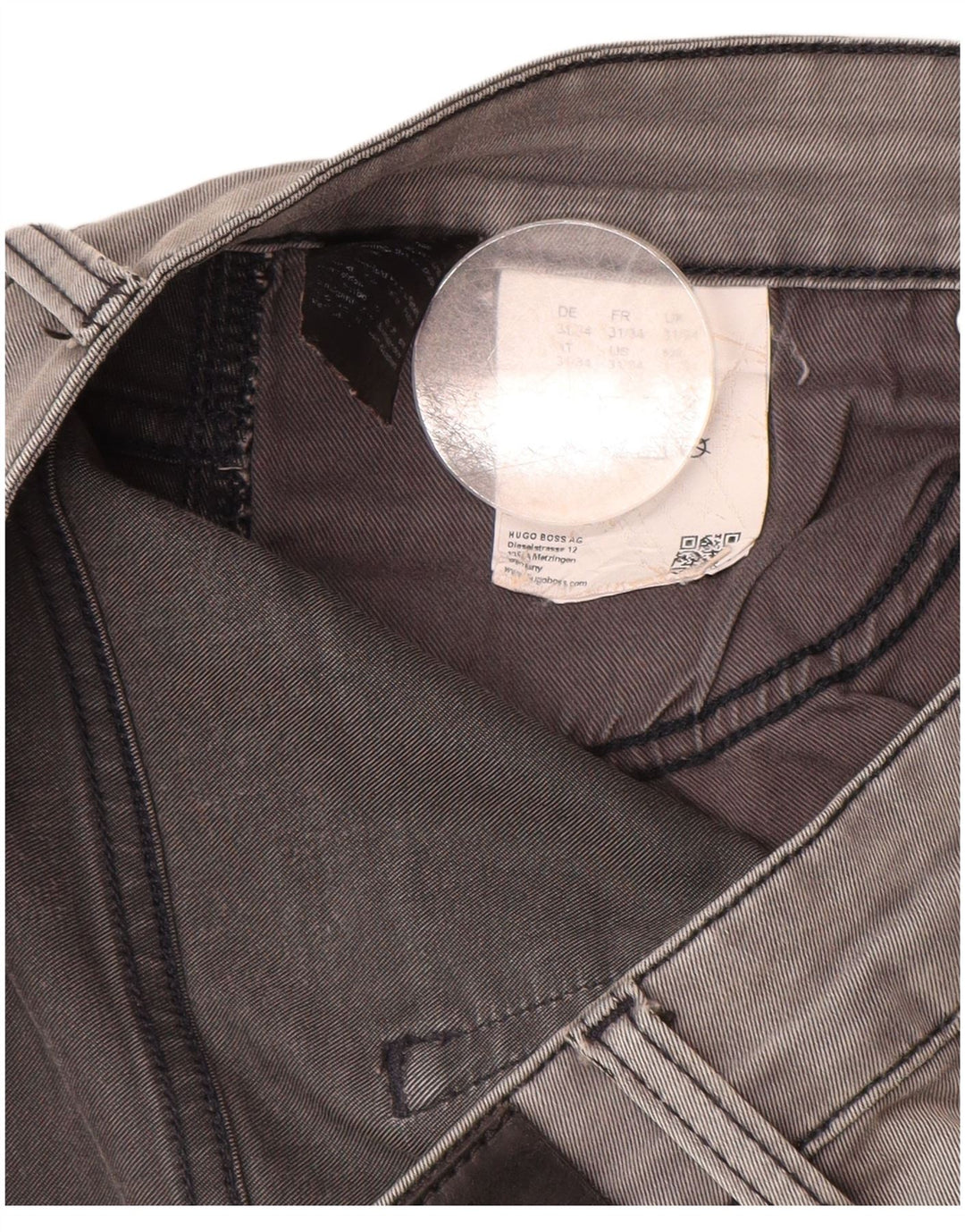 HUGO BOSS Jean Slim W31 L29 Homme Gris Coton