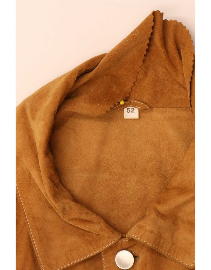 veste en daim homme vintage IT 52 XL Cuir Beige
