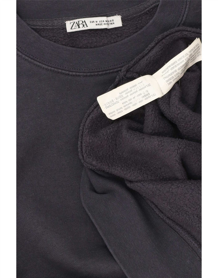 Zara Homme Sweatshirt Jumper Moyen Bleu Marine Coton