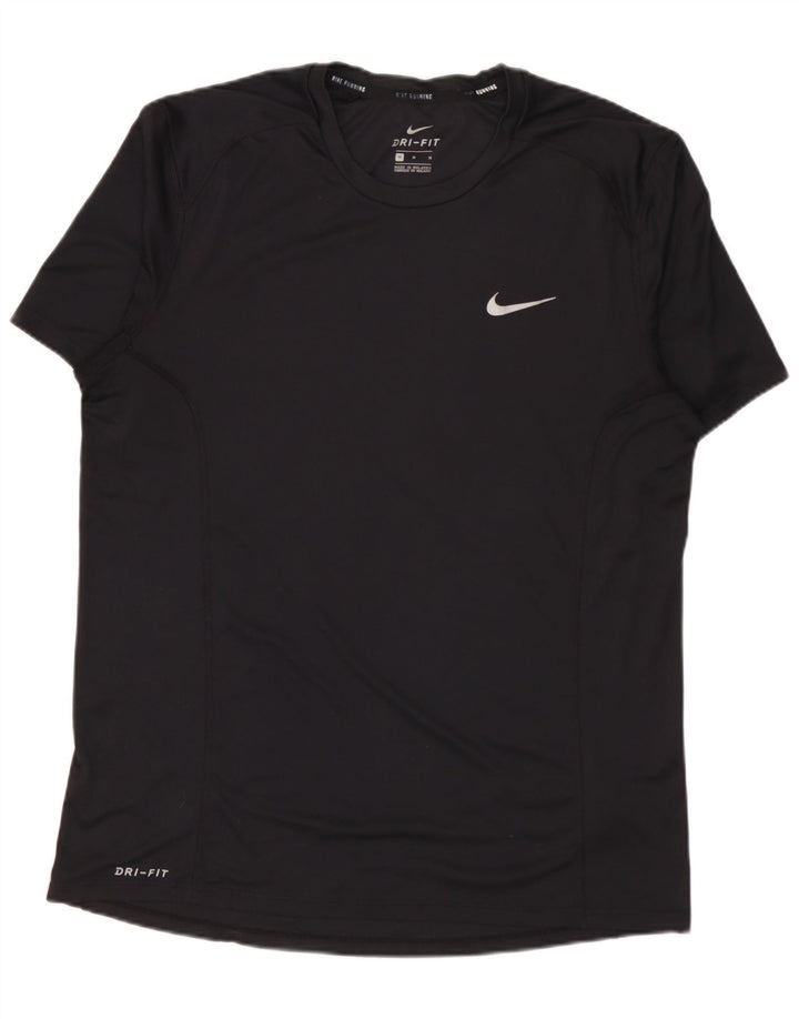 Nike Hommes Dri Fit T-Shirt Haut Noir Moyen Polyester