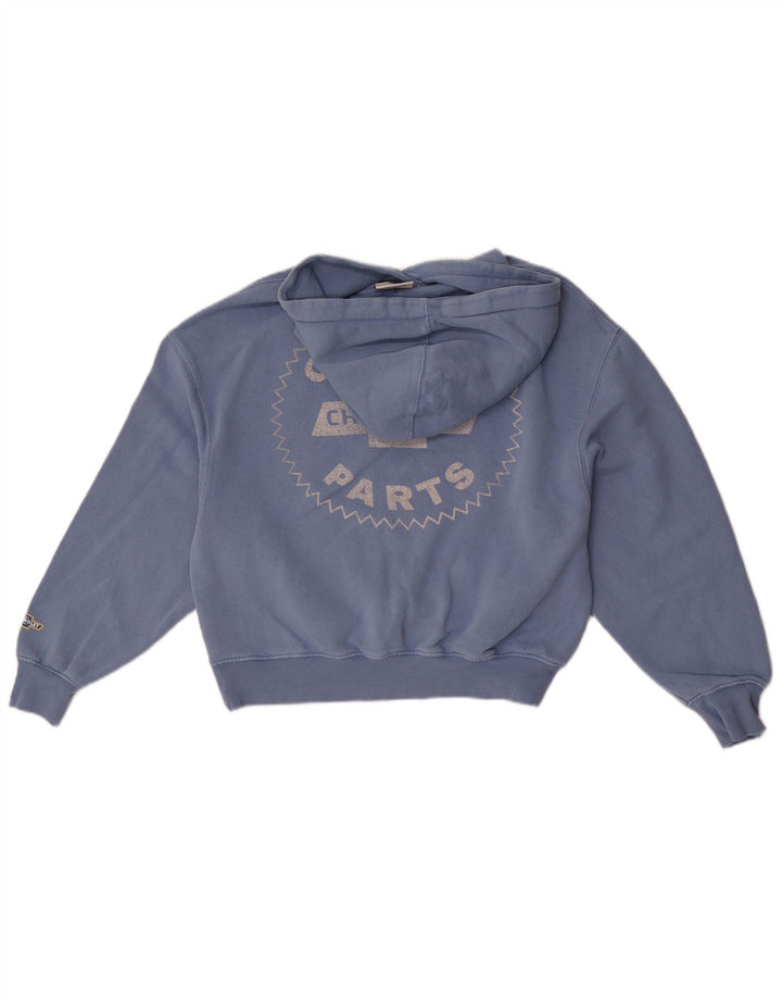 Pull & Bear Pull à capuche surdimensionné graphique pour femme UK 6 XS Bleu Coton