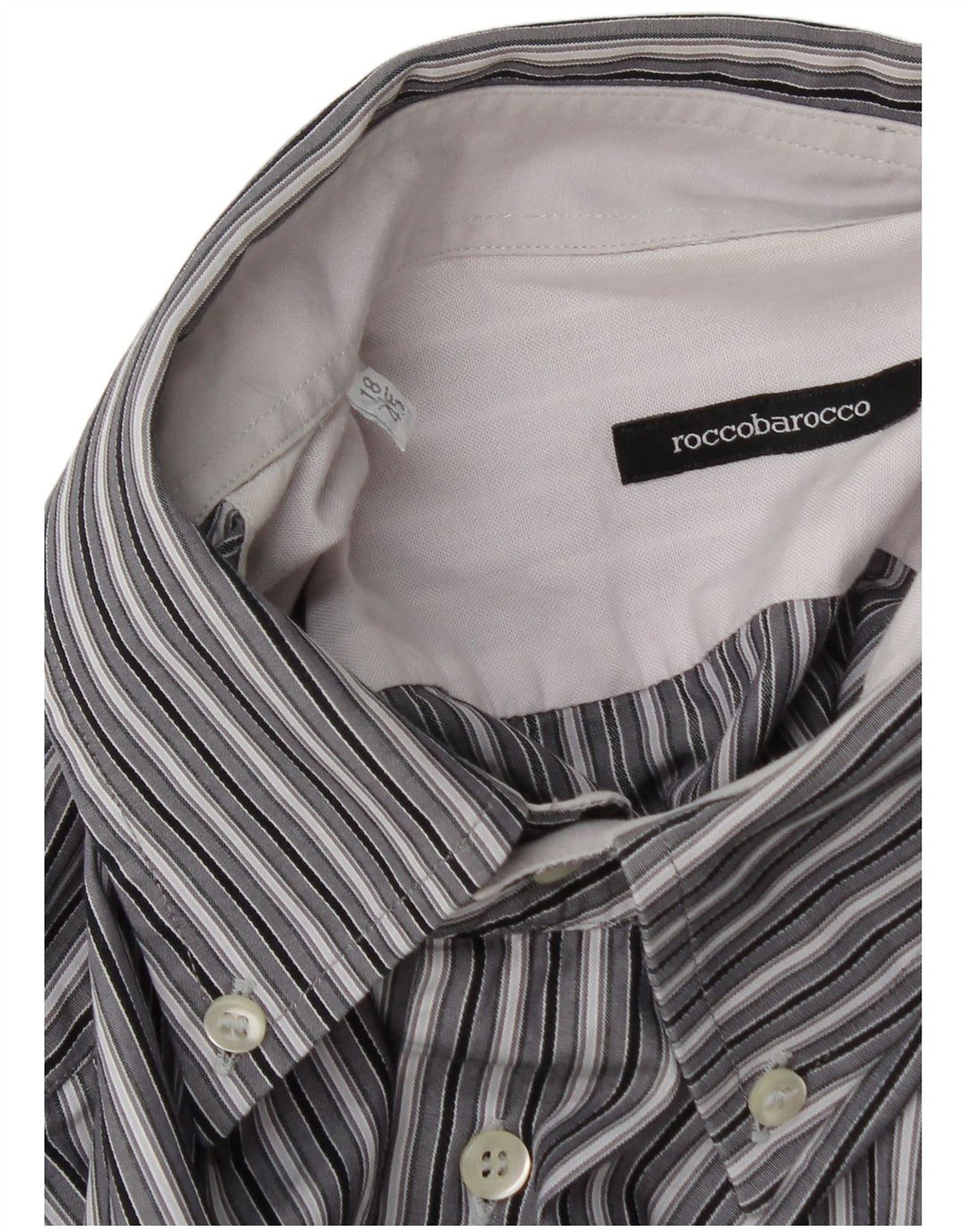 Roccobarocco Chemise Homme Taille 45 18 2XL Gris Rayé