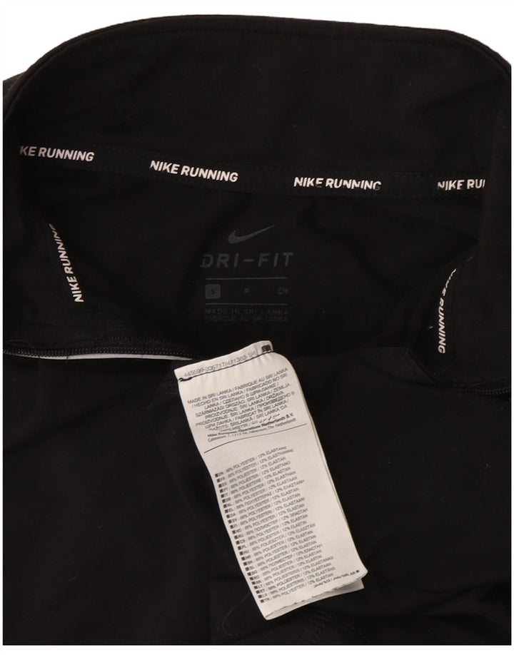 Nike Haut de survêtement Dri Fit à col zippé pour femme UK 10 Petit Noir