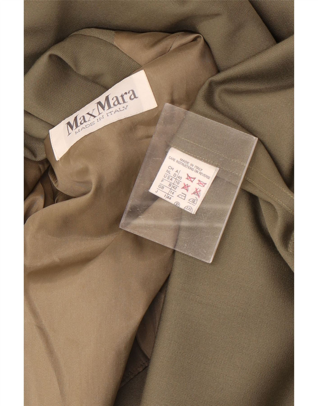 Max Mara Manteau surdimensionné pour femme UK 14 Large Kaki Laine