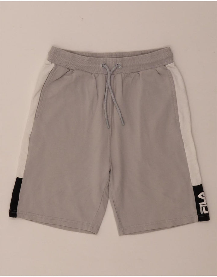 FILA Short de sport garçon 13-14 ans Gris Colorblock Coton