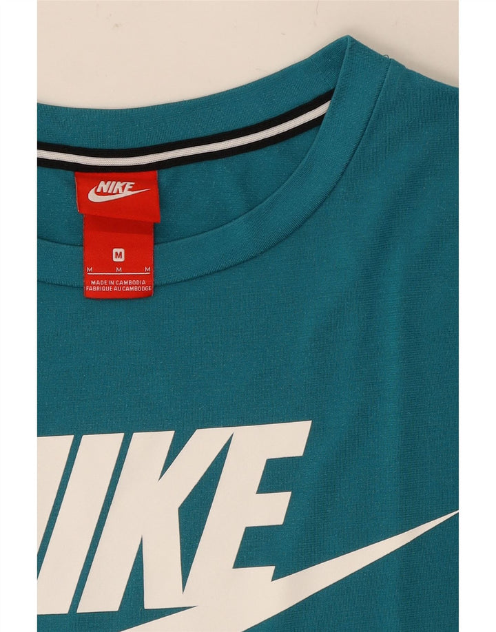 NIKE Womens Graphic T-Shirt Top UK 14 Medium Turquoise Polyester Vintage Nike and Second-Hand Nike from Messina Hembry 