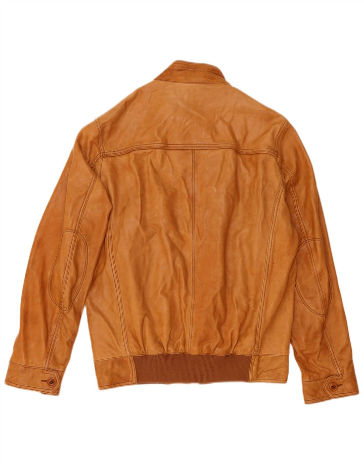 Massimo Dutti Veste en cuir pour homme UK 40 Grand cuir marron