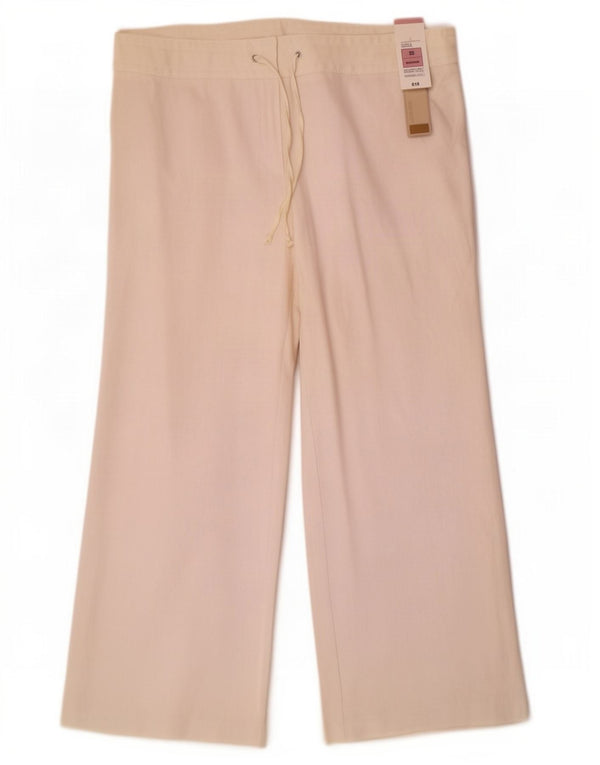 Marks & Spencer Pantalon décontracté coupe ample pour femme UK 22 3XL W42 L31 Blanc