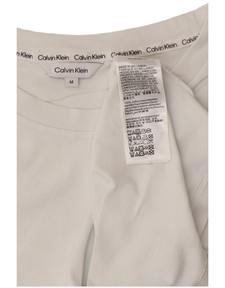 CALVIN KLEIN T-Shirt Graphique Homme Blanc Moyen Coton