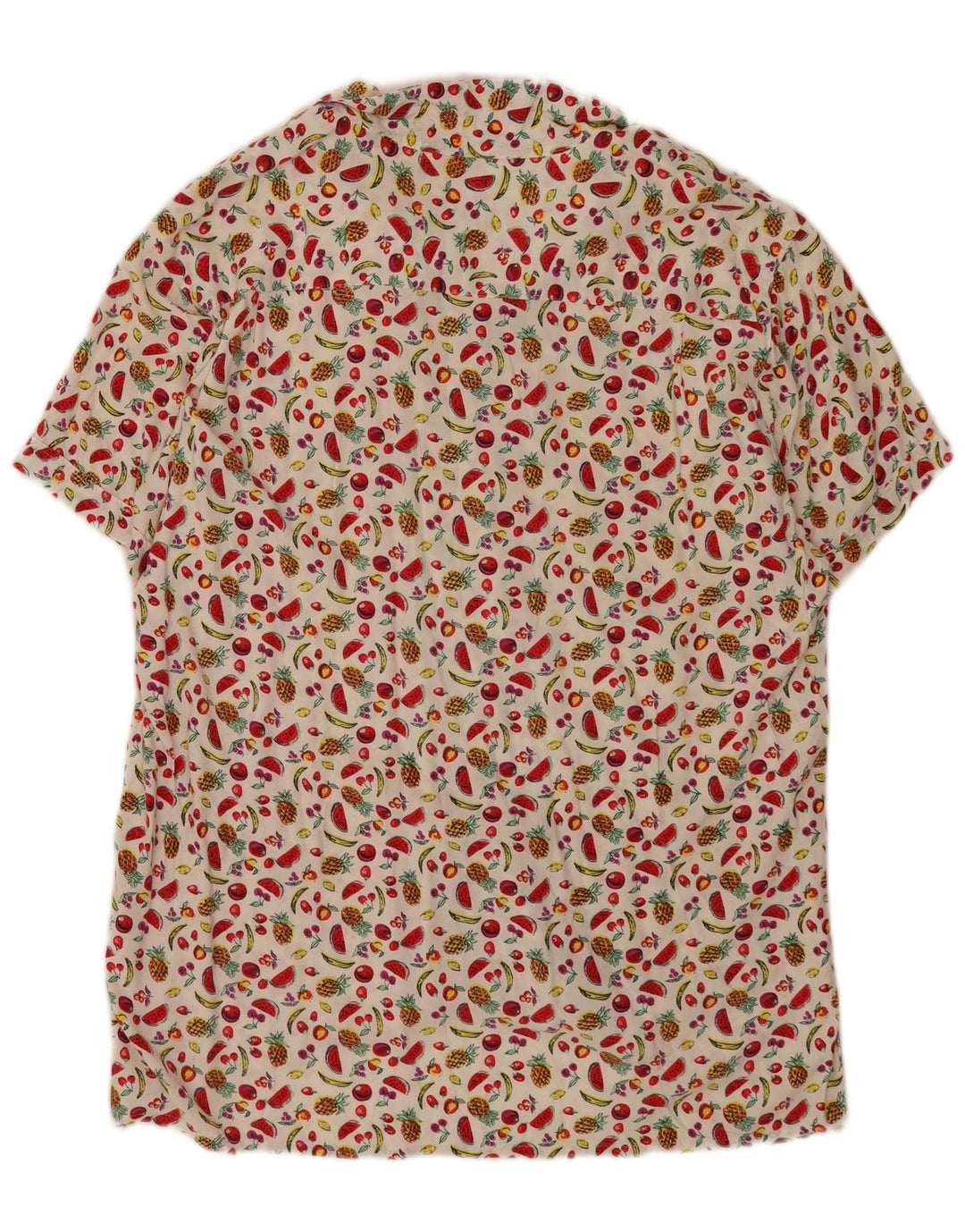 Chemise à manches courtes Vintage pour hommes, motif abstrait, XL, blanc