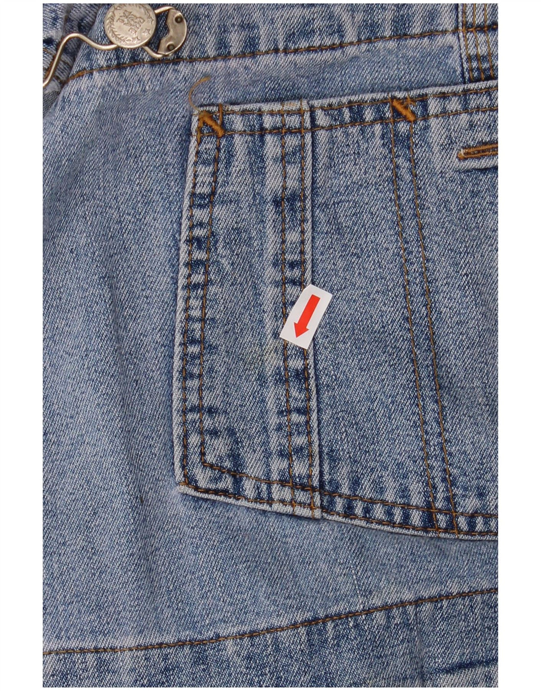 vintage Femmes Maternité Salopette Jeans Grand W40 L30 Coton Bleu